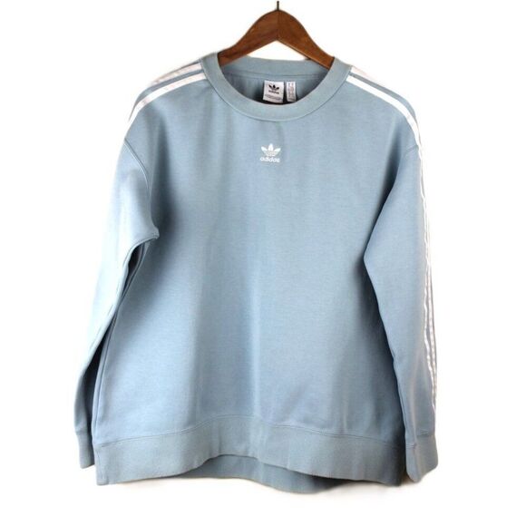 Adidas ORIGINALS 3-Stripes Crewneck Sweatshirt *Like New*, Blue - Size M - Picture 2 of 10